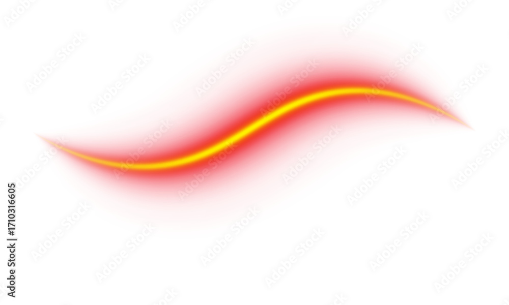 Poster transparent wave red yellow glowing abstract light curve flowing energy motion neon effect design ba