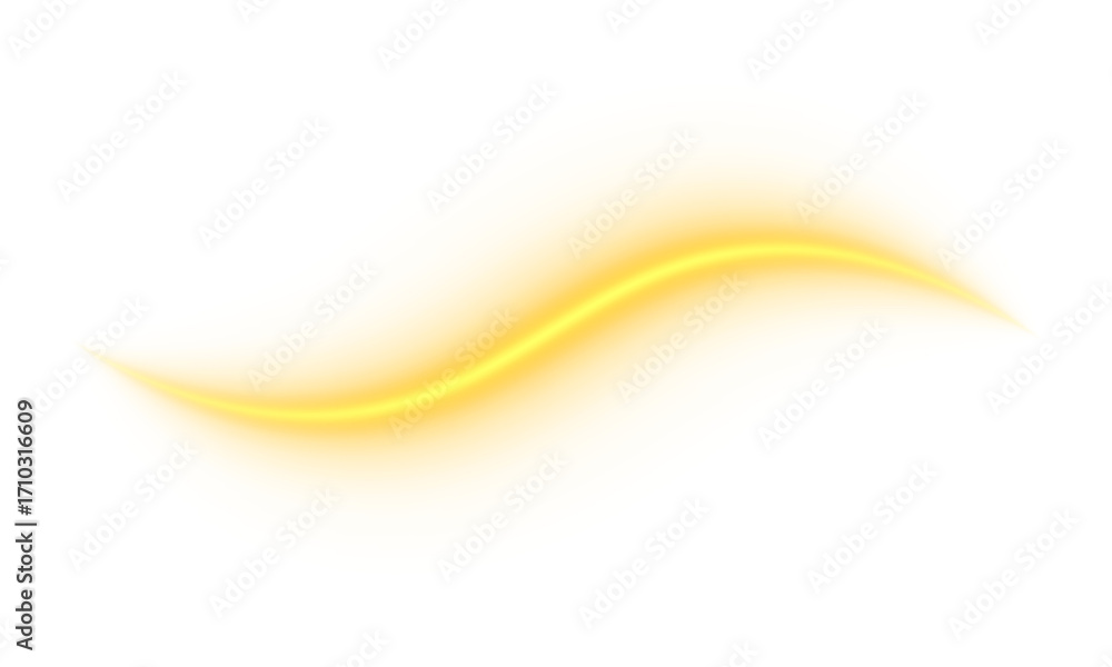 Poster transparent wave golden yellow glowing abstract light curve flowing energy motion neon effect design