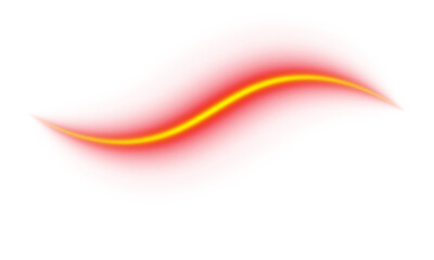 Transparent wave red yellow glowing abstract light curve flowing energy motion neon effect design background dynamic bright shiny aura smooth gradient