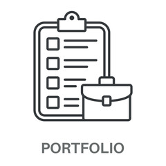 Portfolio Outline Color Blue With Orange Concept Simple Style Design Vector