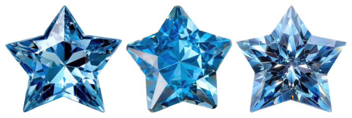 Sparkling blue star gemstones
