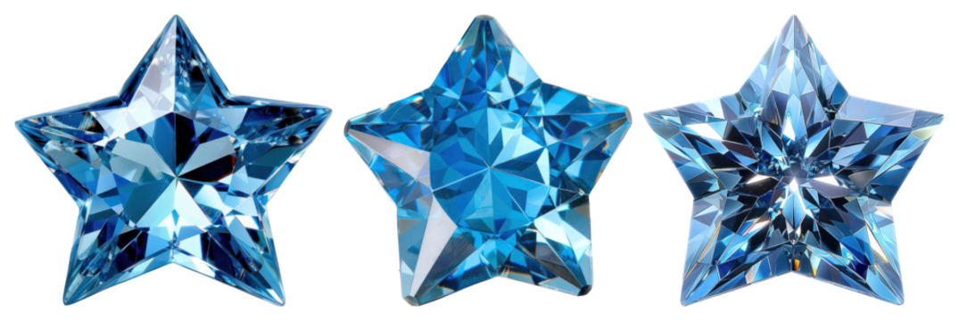 Sparkling blue star gemstones