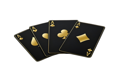 Four aces playing cards combination isolated PNG with Transparent Background