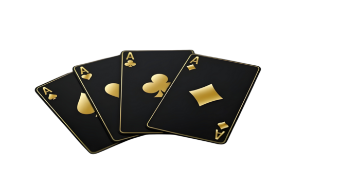 Four aces playing cards combination isolated PNG with Transparent Background