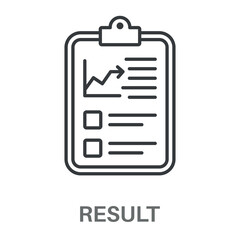 Obraz premium Result Outline Color Blue With Orange Concept Simple Style Design Vector