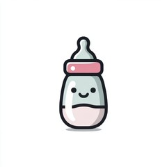 Obraz premium Cute Cartoon Baby Bottle Illustration Perfect for Infant Products Websites or Baby Themed Designs