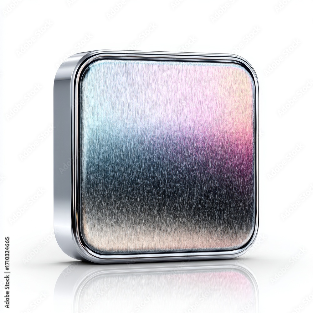 Poster brushed metal rectangular plate with chrome frame perfect for backgrounds and design elements