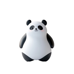 Fototapeta premium Cute Cartoon Panda Character with Black and White Features