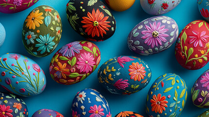 World Egg Day Celebration with Colorful Painted Eggs