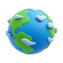  Blue Green Globe Earth Awareness 3D PNG Icon