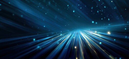 Radiant blue light beams and twinkling particles. Great for futuristic, digital, or dynamic themes, fitting for tech presentations, video backgrounds, and sci - fi - inspired designs.
