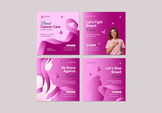 Breast Cancer Care Awareness Month Social Media Post Template