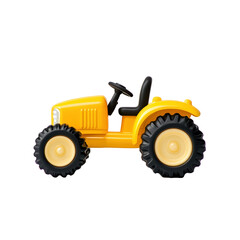 Obraz premium Yellow Tractor with Black Tires on Transparent Background