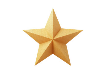 Obraz premium Geometric gold star with three-dimensional design on black background, cut out