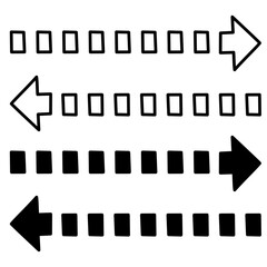 手がき太矢印四角点線