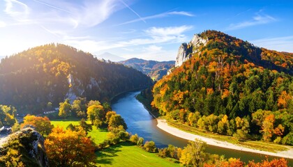 Autumn River Valley Panorama