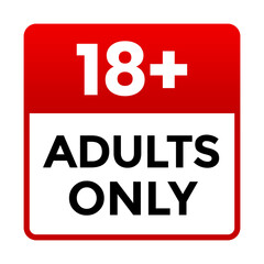 18 Adults Only Sticker element red and black png file transparent background