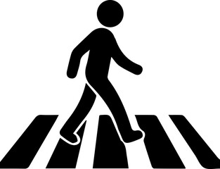 Pedestrian Crossing Icon &ndash; Walkway, Safety, and Traffic Symbol