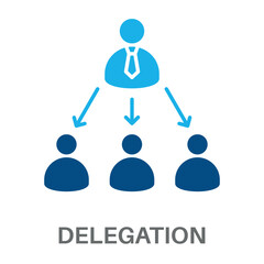 Delegation Silhouette Glyphs Color Blue Concept Simple Style Design Vector