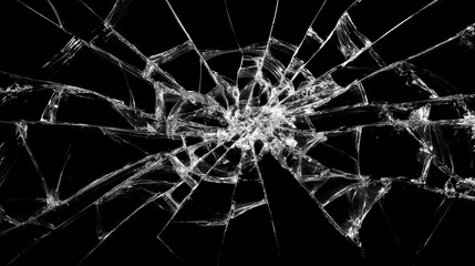 Abstract shattered glass pattern on black background