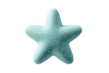 Obraz premium Smooth textured aqua starfish on black background, cut out