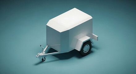 Compact cargo trailer with hinged lid and single wheel ideal for light hauling and storage needs