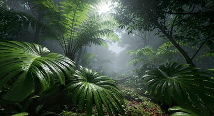 Fototapeta premium Tropical rainforest foliage