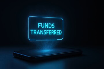 Digital Funds Transferred Notification on Smartphone Screen.