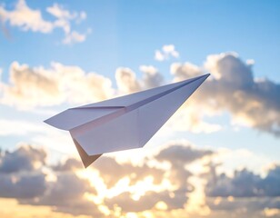 Paper airplane in sky