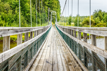 The Vekala suspension bridge in Finland
