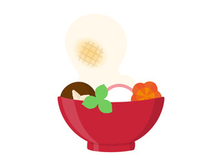 お雑煮イラスト 年賀状や正月の料理イラスト素材