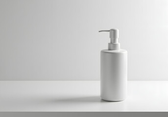 White pump bottle mockup for lotion or soap with transparent background