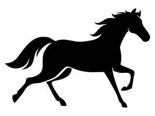 2026年 午年 年賀状用イラスト 走る馬のシルエット