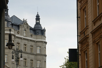Fototapeta premium old town in prague, east european architecture with sky background