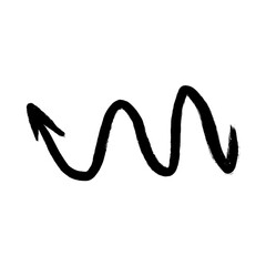Hand Drawn Wavy Arrow with Brush Stroke Texture