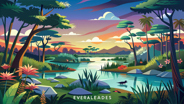 The Everglades National Park, Florida, preserves a vast subtropical wilderness of wetlands, mangroves, and sawgrass prairies&mdash;critical habitat for rare and endangered species.
