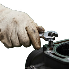 female car mechanic isolated on transparent background