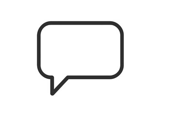 Speech bubble line icon. Chat message communication symbol. Dialogue balloon pictogram for web design. Minimalistic vector. Social media comment, quote, forum post sign.