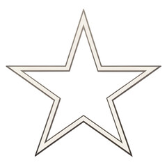 Obraz premium Transparent background star outline with double border design, modern minimal style, perfect for decoration or graphic projects