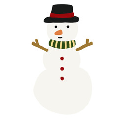 Snowman cartoon christmas simple flat illustration