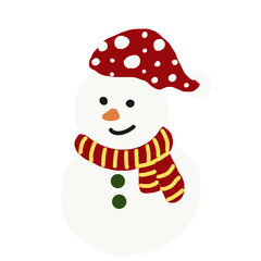 Snowman cartoon christmas simple flat illustration