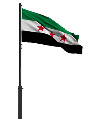 Syria Flag, Flag of the Syrian Revolution - New Syrian Flag (3D)