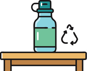 Vector illustration of a blank, isolated glass or plastic bottle container for various liquids like water, oil, or medicine