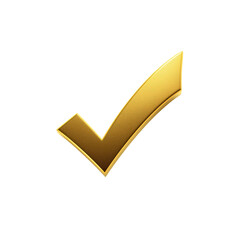 3D Golden Checkmark - Approval, Success, Confirmation Symbol