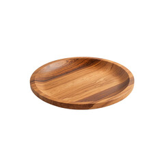 Rustic Round Wooden Serving Plate or Tray, Empty, Isolated on Transparent Background