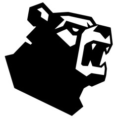 Silueta de un oso robot rugiente