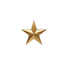 Golden Five-Pointed Star 3D Render of a Shiny Metallic Star