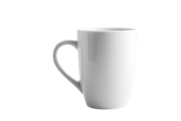 Obraz premium Elegant white ceramic coffee mug isolated against a simple background for design