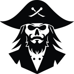caribbean sea pirate face vector design
