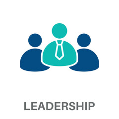 Fototapeta premium Leadership Silhouette Glyphs Color Blue With Green Concept Simple Style Design Vector